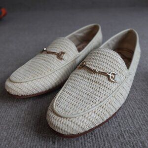 Sam Edelman Womens Loafers 8 Beige Horsebit Apron Toe Loraine Loafer